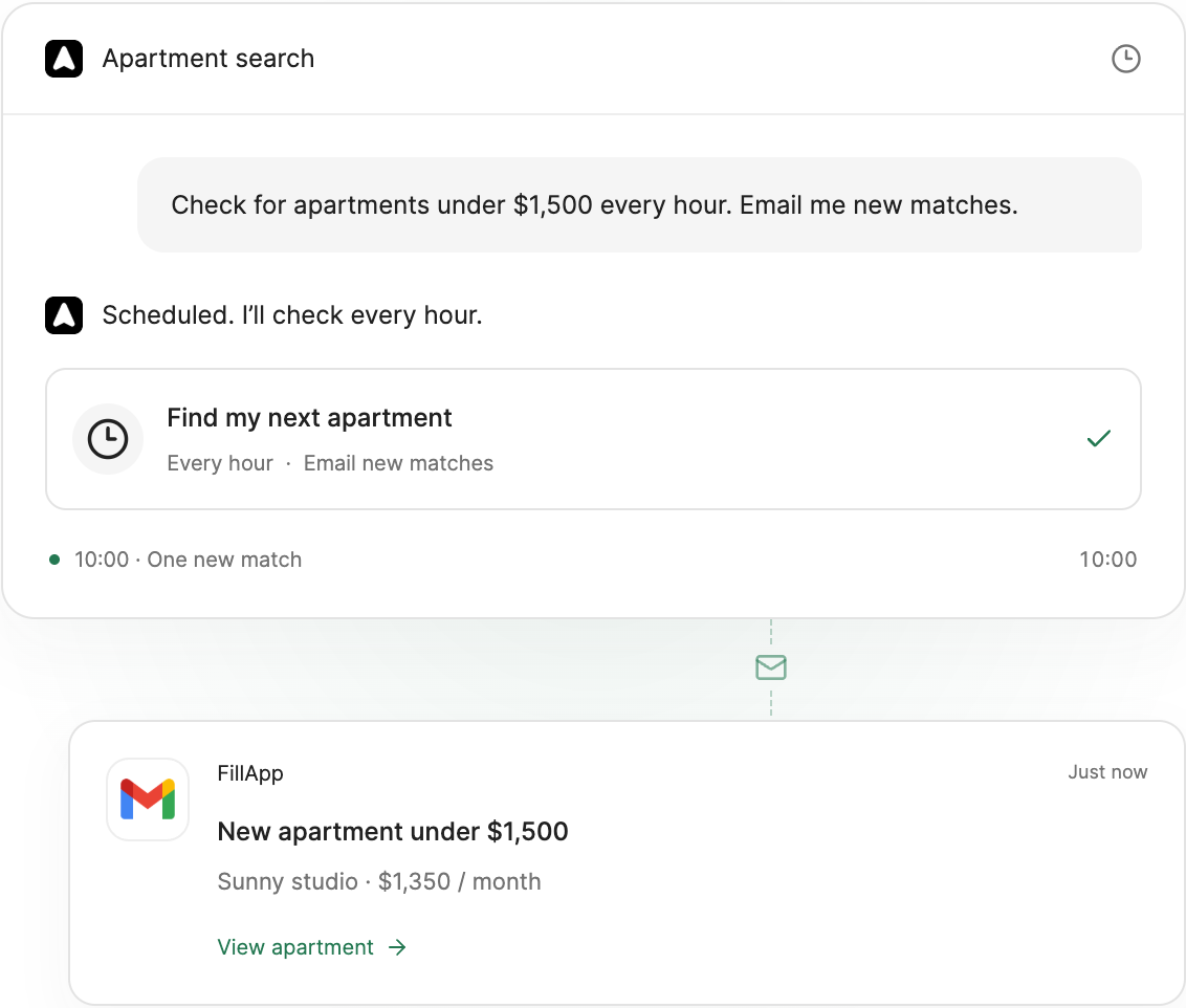 How to schedule browser tasks and get email updates